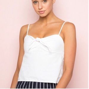 🔻Sold🔻Brandy Melville Small Tie Front Linen Tank
